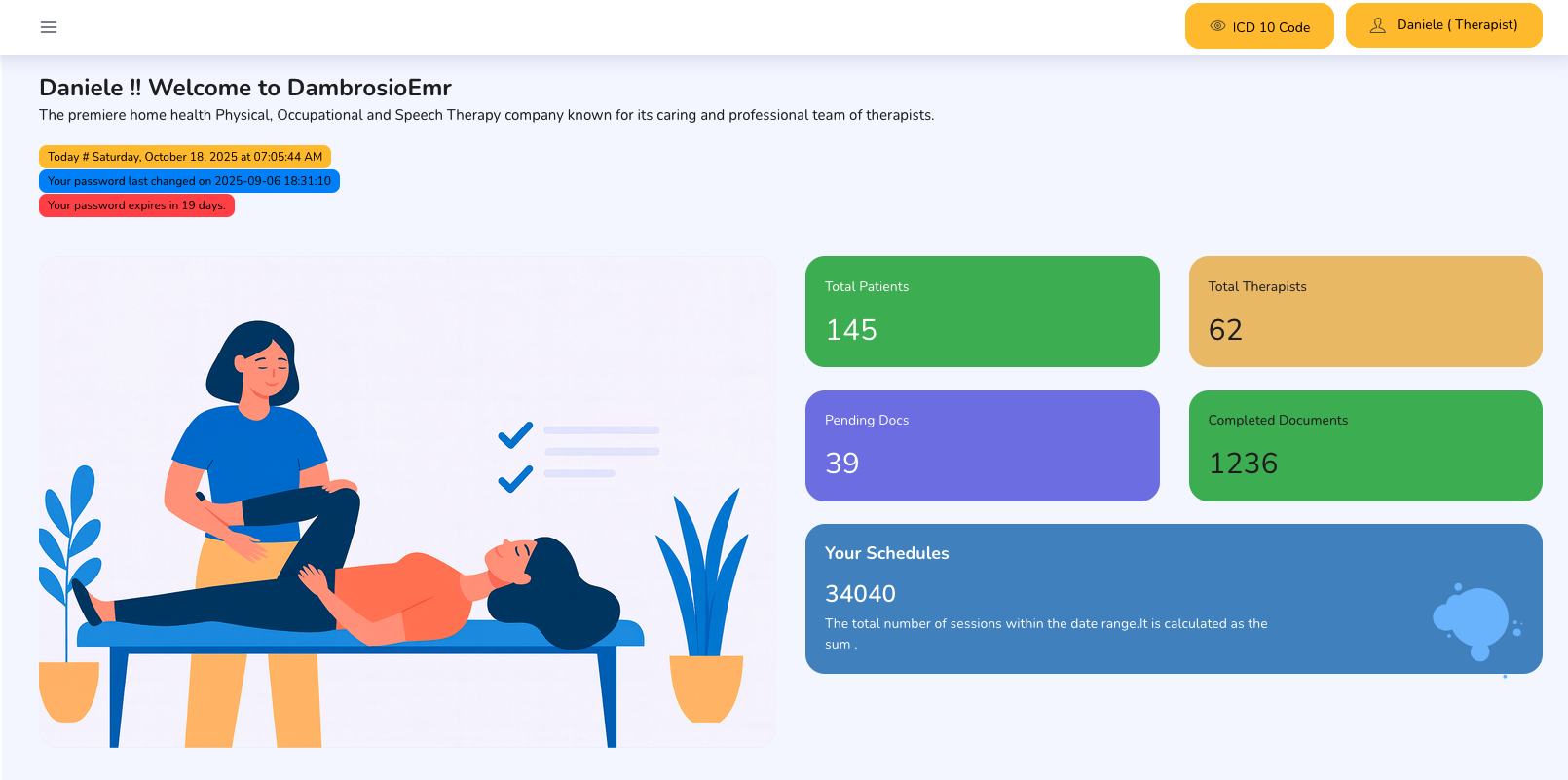 Clinic dashboard preview